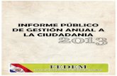 Informe Público de Gestión Anual FEDEM 2013