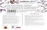 III Jornades de Participació Ciutadana de Vilanova d'Alcolea