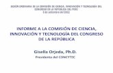 Informe de la Presidente de CONCYTEC a la Comisión de Ciencia, Innovación y Tecnología