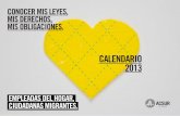 Calendario 2013 "Empleadas del hogar, ciudadanas migrantes"