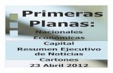 Primeras Planas Nacionales y Cartones 23 Abril 2012
