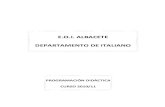 Programación Didáctica - Departamento de Italiano - Curso 2010-2011 - E.O.I. Albacete