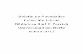 Novedades Libros :: Marzo 2012 :: Biblioteca Karl C. Parrish :: Universidad del Norte