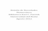 Novedades Hemeroteca :: Agosto 2012 :: Biblioteca Karl C. Parrish :: Universidad del Norte