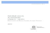 Informe Anual de Actividades UNESCO - Quito 2012