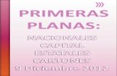 Primeras Planas Nacionales y Cartones 9 Diciembre 2012