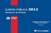Cuentas públicas ministeriales 2012- Minería. Diciembre 2012
