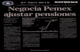 Monitoreo de Medios: Pemex va por nuevo plan de pensiones