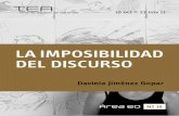 LA IMPOSIBILIDAD DEL DISCURSO, Davinia Jiménez Gopar