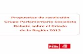 Propuestas de resolución del PSOE en el debate región 2013