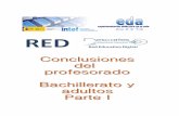 Conclusiones del profesorado EDA Bachillerato y Adultos. Parte I.