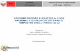 Comportamiento climático a nivel nacional y su pronóstico para el trimestre enero-marzo 2012