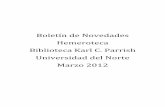 Novedades Hemeroteca :: Marzo 2012 :: Biblioteca Karl C. Parrish :: Universidad del Norte