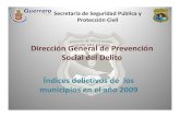 INDICE DILECTIVOS DE LOS MUNICIPIOS EN EL AÑO 2009 DEL EDO. DE GUERRERO