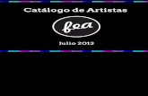 Catálogo de artistas participantes en la Feria FEA del mes de JULIO de 2013
