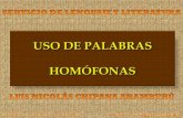 LAS PALABRAS HOMÓFONAS