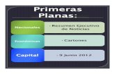 Primeras Planas Nacionales y Cartones 9 Junio 2012