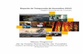 Reporte de Incendios 2014. Mesa Regional de la Costa Oriente de Yucatán