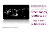 Agenda cultural del 3 al 9 de noviembre