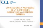 Conclusiones y Propuestas de la IX Cumbre Internacional Comercio Exterior