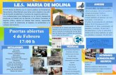 Cartel puertas abiertas IES María de Molina