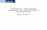 PROPUESTA PRELIMINAR PROGRAMA DE PROTECCIÓN A PERIODISTAS,  MESA TÉCNICA