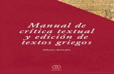 Manual de Crítica Textual y Edición de Textos Griegos