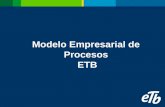Modelo Empresarial de Procesos ETB. El marco de acción de la gestión por procesos en ETB está dado por el Modelo de Procesos de cara al cliente denominado.