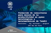 Formación de consultores para mejora de la productividad en pymes metalúrgicas y metalmecánicas de Tandil Disertante: Ing. Guillermo J. Wyngaard INTI Mar.