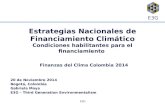 E3G Estrategias Nacionales de Financiamiento Climático Condiciones habilitantes para el financiamiento Finanzas del Clima Colombia 2014 20 de Noviembre.