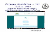 Carrera Académica – 1er Tercio 2015 Algunos aspectos de carga y recomendaciones Impresión CVar Secretaría Académica FCV.