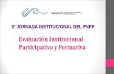 Evaluación Institucional Participativa y Formativa 3° JORNADA INSTITUCIONAL DEL PNFP.