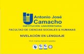 FACULTAD DE CIENCIAS SOCIALES & HUMANAS NIVELACIÓN EN LENGUAJE Prof. Carlos Daniel Castellar.
