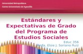 Estándares y Expectativas de Grado del Programa de Estudios Sociales Educ 356 Profa. Elsie J. Soriano Ruiz Universidad Metropolitana Centro Universitario.