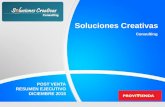 Soluciones Creativas Consulting POST VENTA RESUMEN EJECUTIVO DICIEMBRE 2015.