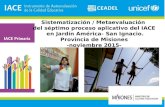 Sistematización / Metaevaluación del séptimo proceso aplicativo del IACE en Jardín América- San Ignacio. Provincia de Misiones -noviembre 2015-
