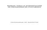 MANUAL PARA LA ACREDITACIÓN DE PROGRAMAS DE POSTGRADO EN CHILE
