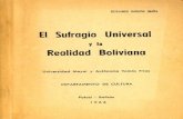 El Sufragio Universal y La Realidad Boliviana Por Max Benjamin Saravia Imana