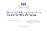 Trabajo, Costos I - Admón y Control de Los Elementos Del Costo