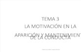 TEMA 3. Motivación y aparición y mantenimiento de la conducta