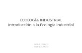 01.- ECOLOGÍA INDUSTRIAL Introducción a La Ecología Industrial