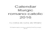 Calendar Liturgic romano-catolic 2016