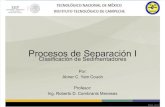 Procesos de Separación I - Clasificación de Sedimentadores
