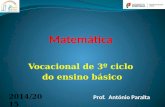 Vocacional de 3º ciclo do ensino básico 2014/2015 Prof. António Paralta.