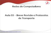 Redes de Computadores Aula 03 – Breve Revisão e Protocolos de Transporte.