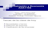 Def. y Clasificación en administración y economía