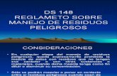 DS 148_REGLAMETO SOBRE MANEJO DE RESIDUOS PELIGROSOS