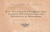 Olea, Hector R. - La Primera Imprenta en Las Provincias de Sonora y Sinaloa