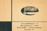 Candidatos a Regidores del Partido Comunista de Chile - Cartilla Votación - Año 1967