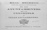 1835 Real Decreto para el arreglo provisional de los ayuntamientos de la Península e Islas
